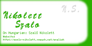 nikolett szalo business card
